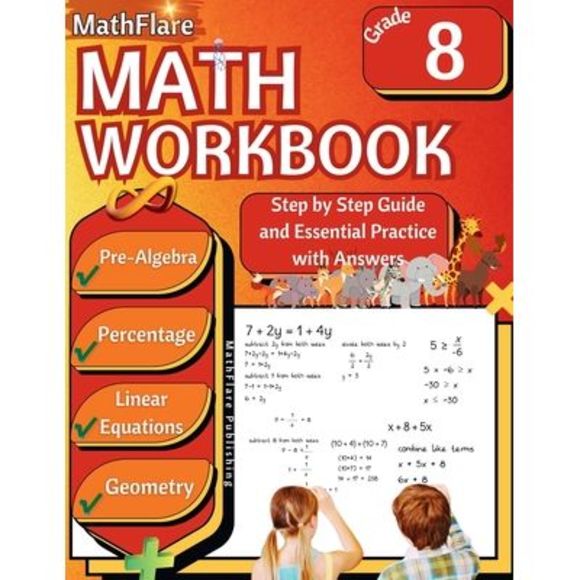 MathFlare - Math Workbook 8th Grade: Math Workbook Grade 8: Pre-Algebra, Percent - Picture 1 of 1